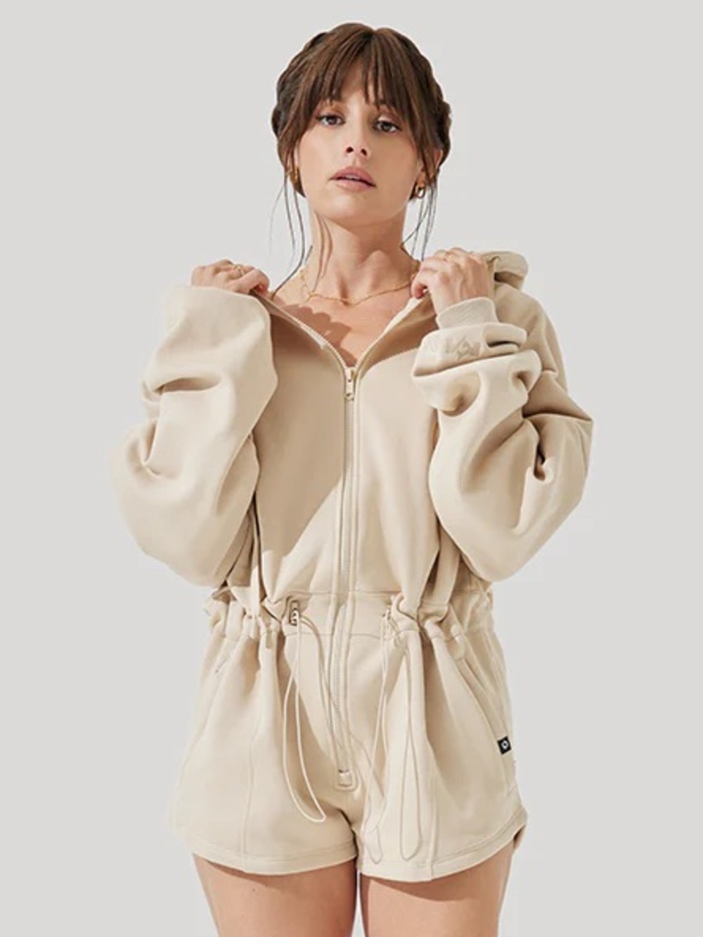 NWT Popflex Cloud Romper in Sand-Size L/XL
